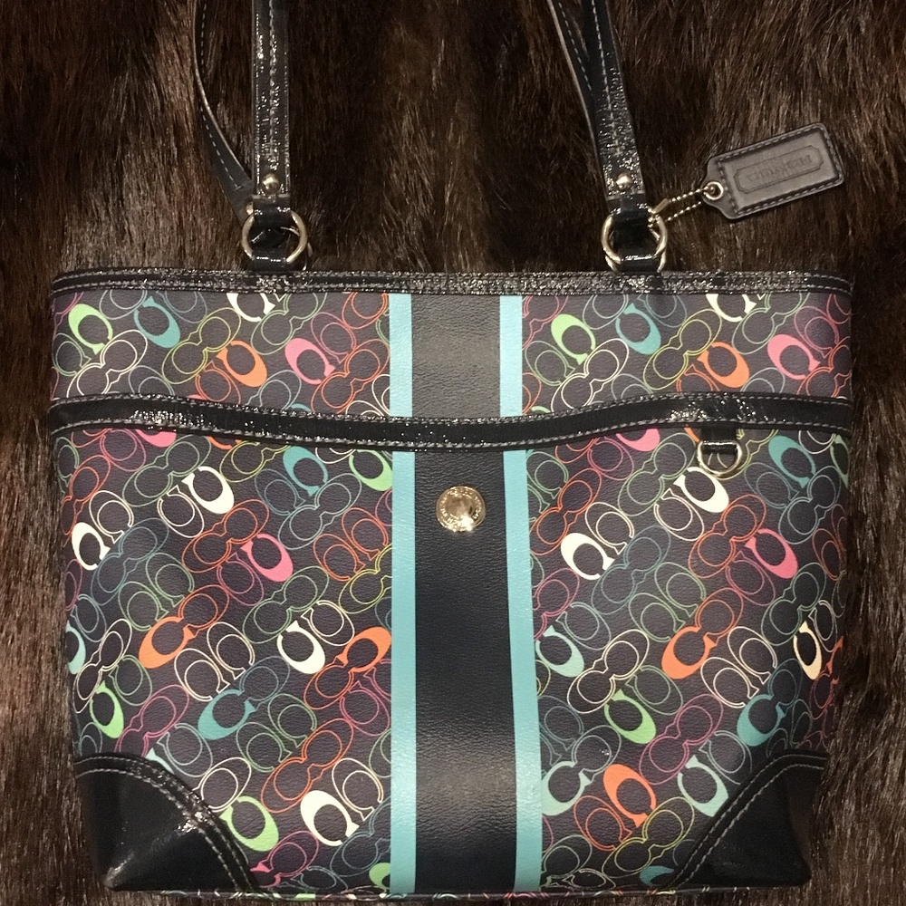 Navy Leather Coach Purse